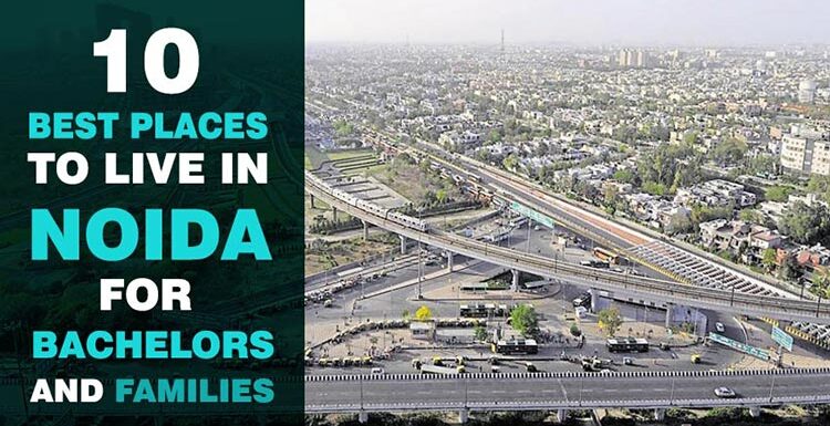 A vibrant infographic showing key sectors of Greater Noida with icons representing different investment opportunities like student housing, residential apartments, and commercial hubs