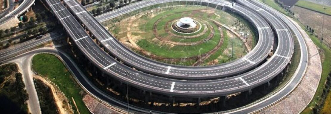 An aerial view or map highlighting the planned layout of Alpha 2 in Greater Noida.