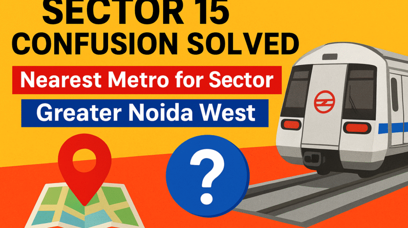 Noida Sector 15 Metro vs Greater Noida Sector 15 Nearest Metro Comparison Map