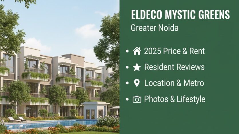Eldeco Mystic Greens Greater Noida address and main entrance view