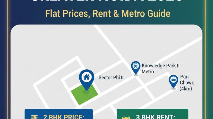 Kendriya Vihar Greater Noida residential complex in Sector Phi II near Pari Chowk.